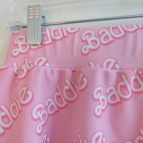 TRUE COLOURS Baddie Barbie Tiered Baby Pink Swim Rave Skirt - Size L - Picture 8 of 10